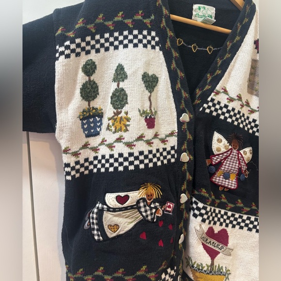 The Quacker Factory Vintage Embroidered Cardigan Sweater Size Large - Picture 2 of 5